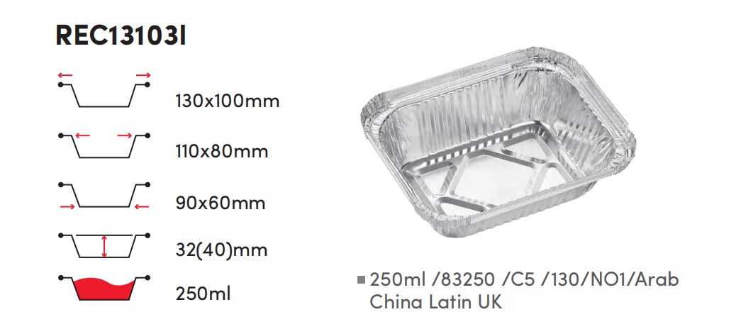 No1 foil tray