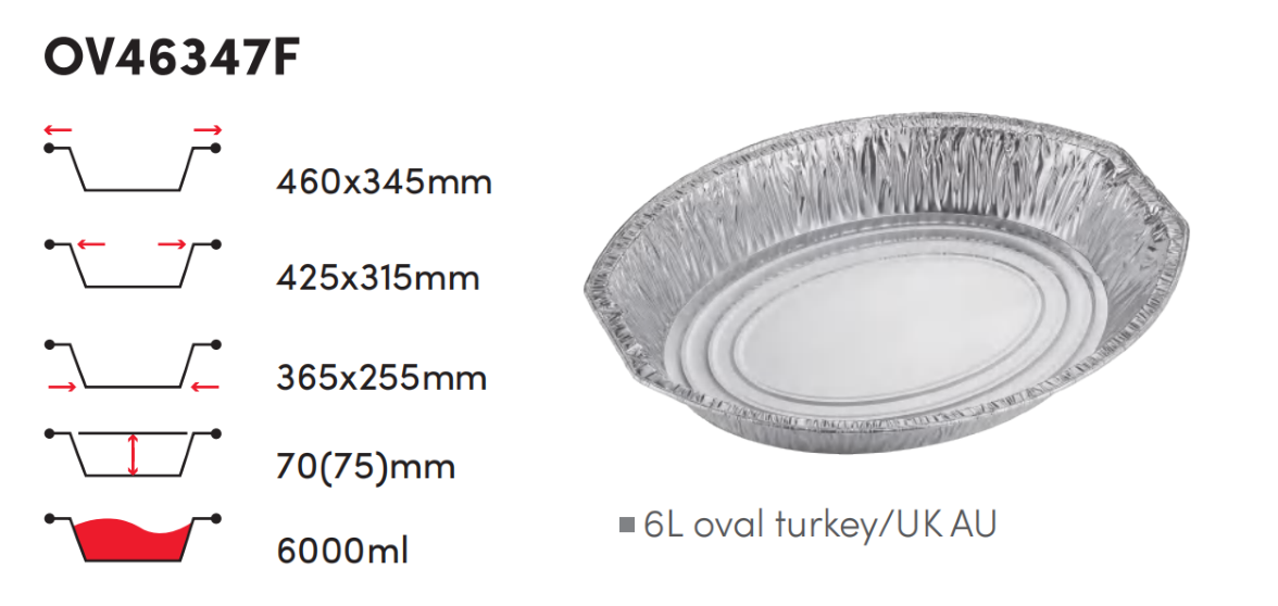 6L oval turkey pan