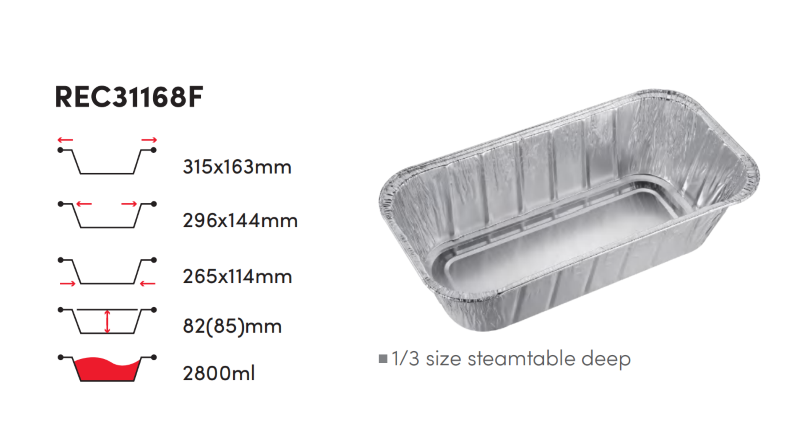 one third steamtable deep