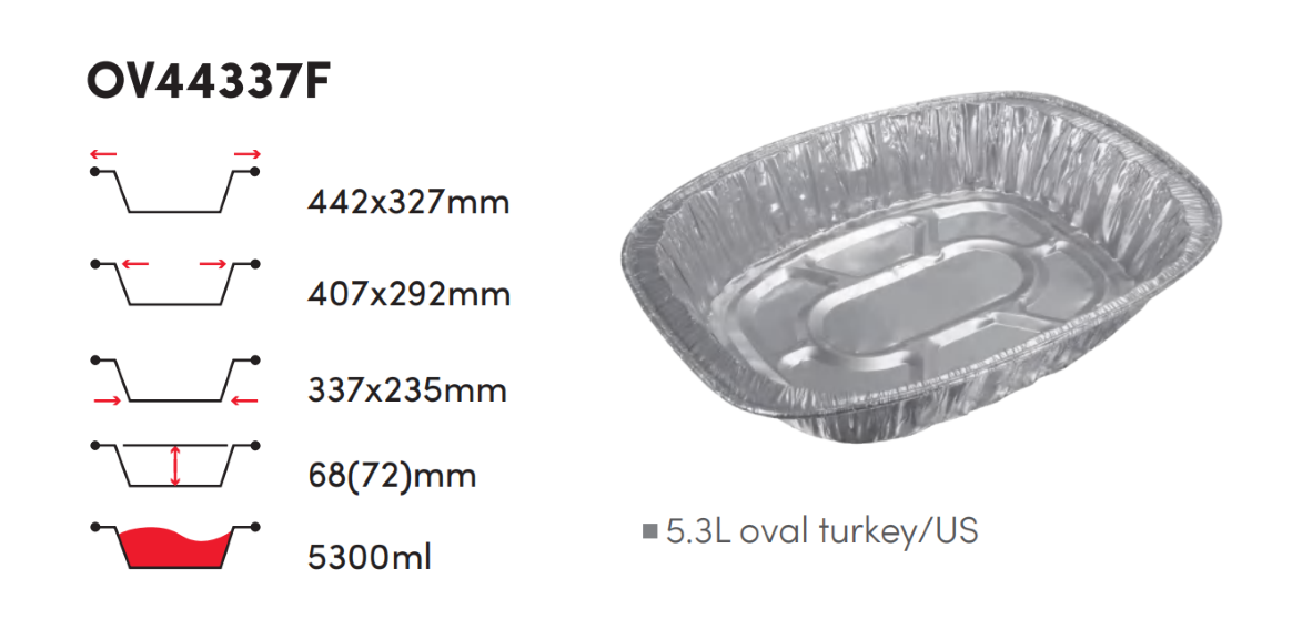 5.3L oval turkey pan