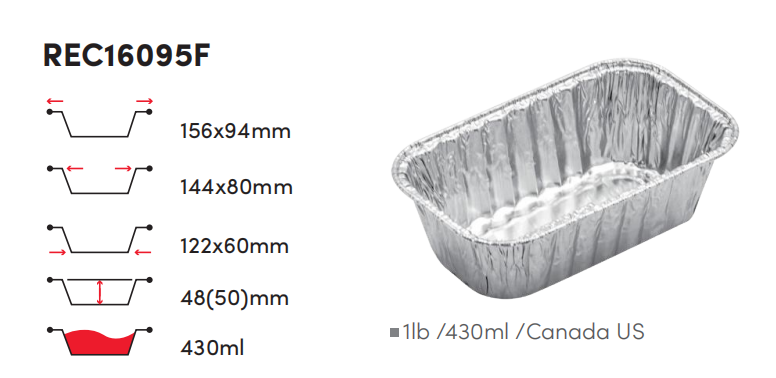 1 lb aluminum foil container